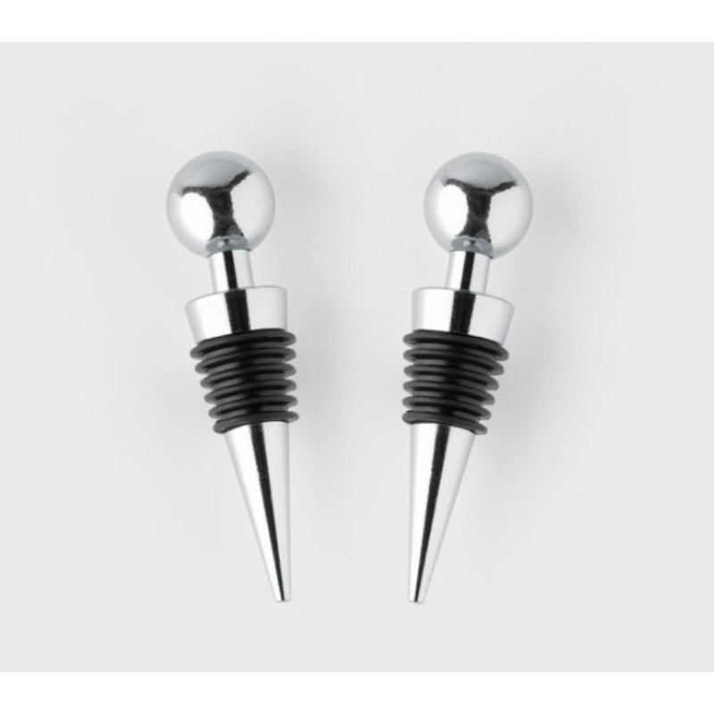 Taylor's Eye Witness Taproom Two Piece Chrome Ball Bottle Stopper Set
