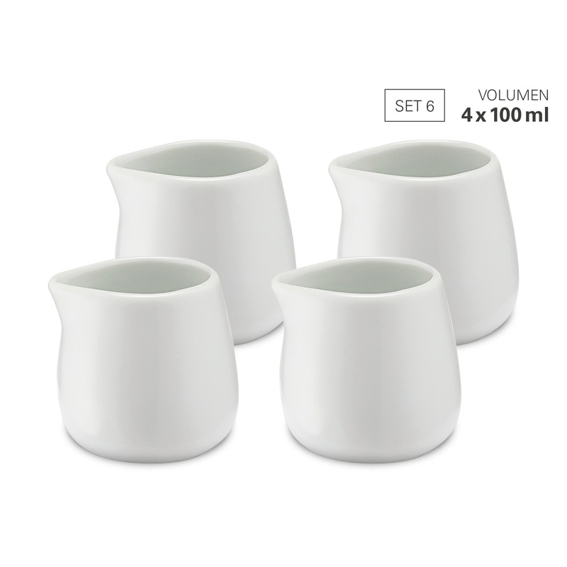 Weis Mini Milk Jug White Porcelain 100ml Set of 4