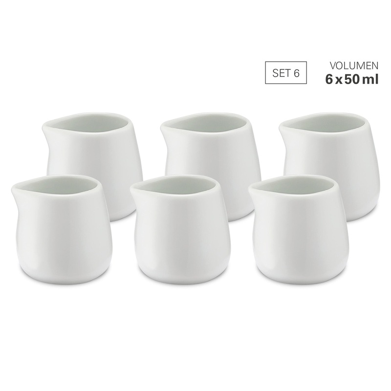 Weis Mini Milk Jug White Porcelain 50ml Set of 6