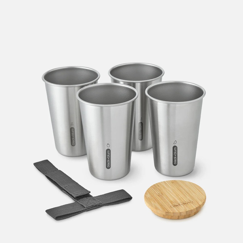 Black & Blum Stainless Steel Picnic Cup Set of 4 - 500ml
