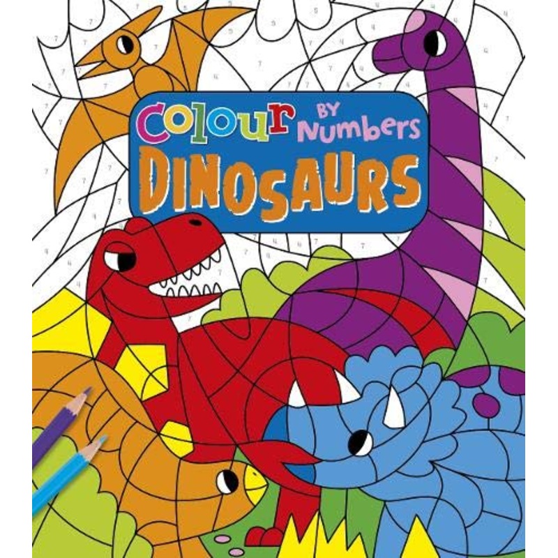 Colour By Numbers Dinosaurs Book