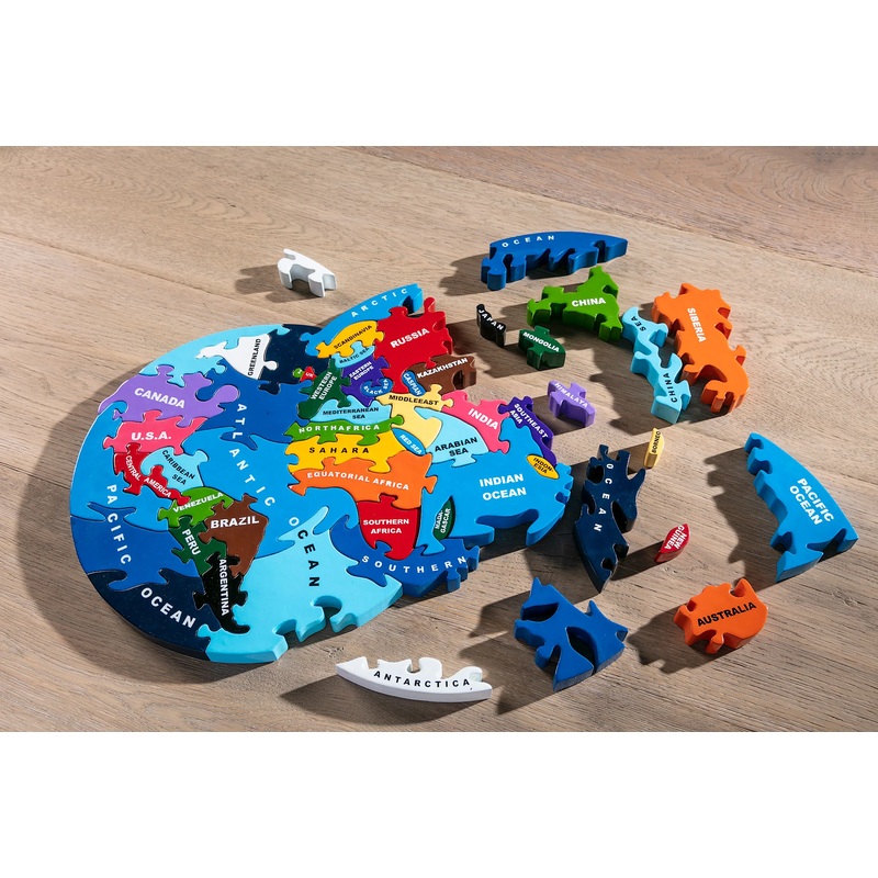 Alphabet Jigsaws Map of World