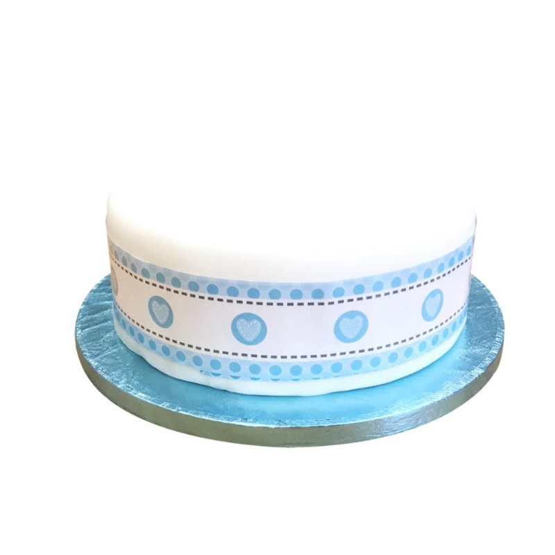 Anniversary House Cake Frill  - Heart Stitch Blue