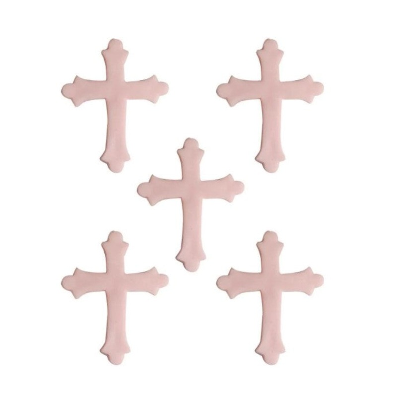 Anniversary House Sugar Decorations Cross Pink