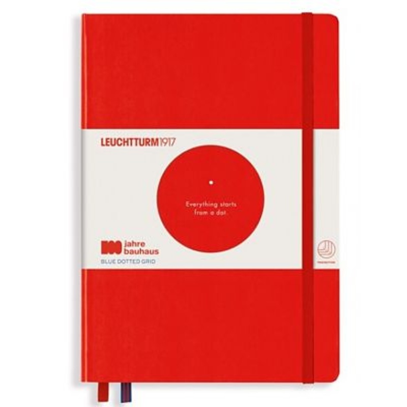 Leuchtturm 'Jahre Bauhaus' Dotted Notebook - Red
