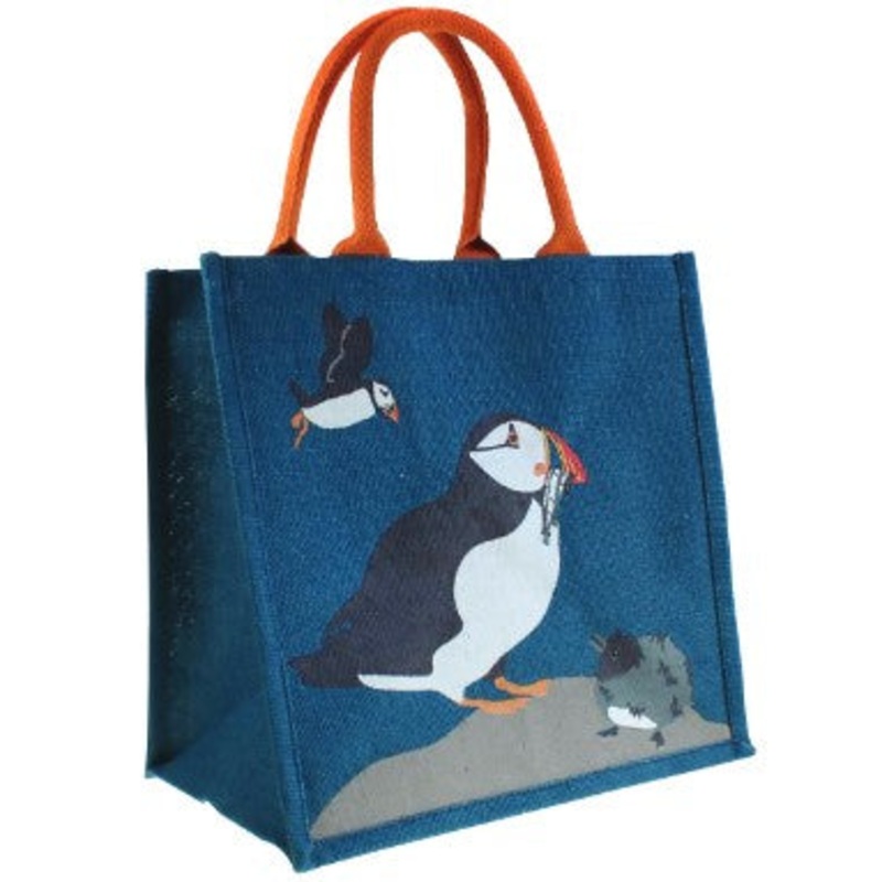 Natures Craft Puffin & Chick Jute Bag