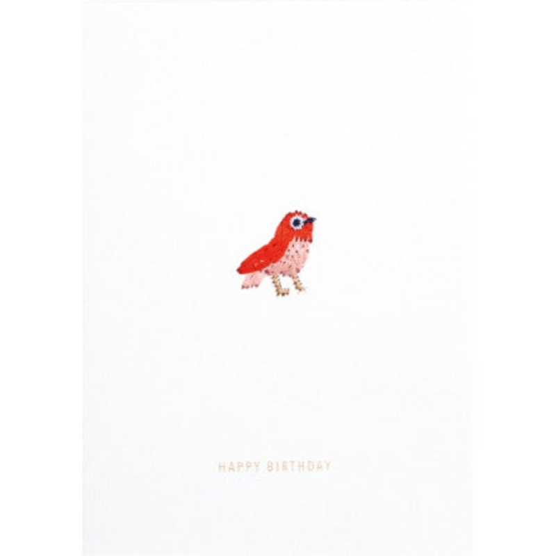 Color embroidery happy birthday card