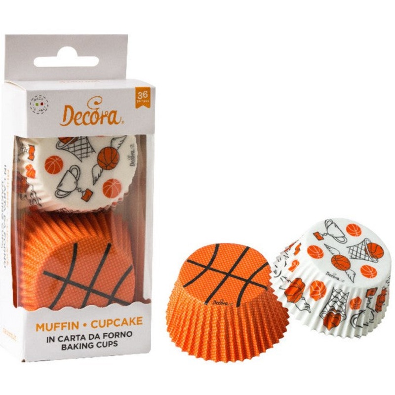 Decora Baking Cups - Basketball