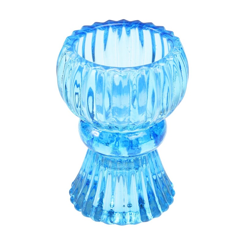 Rex Double ended Glass Candle Holder - Blue