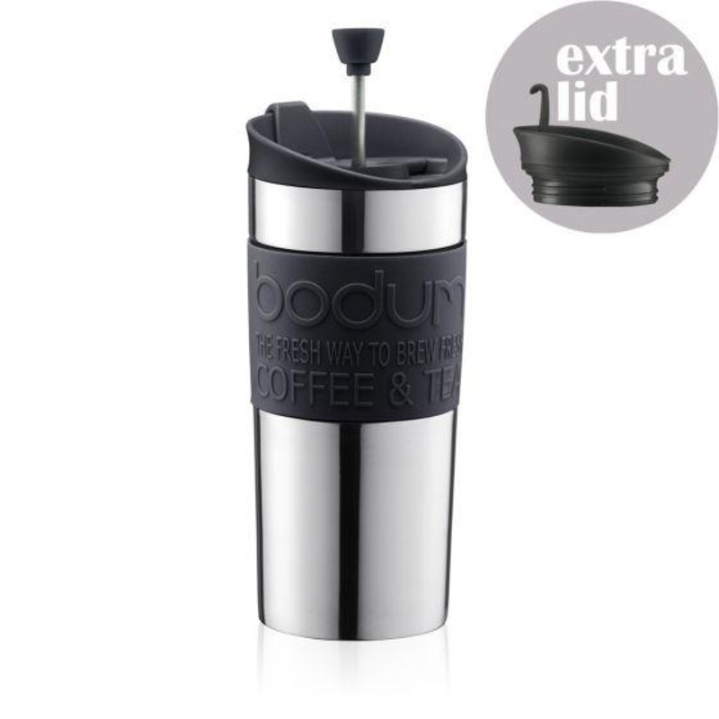 Bodum Travel Press with Extra Lid - Black