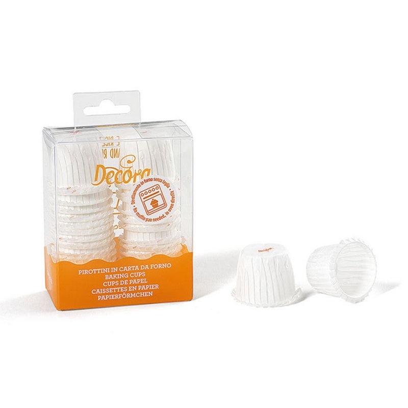 Decora  Crinkled Baking Cups - White