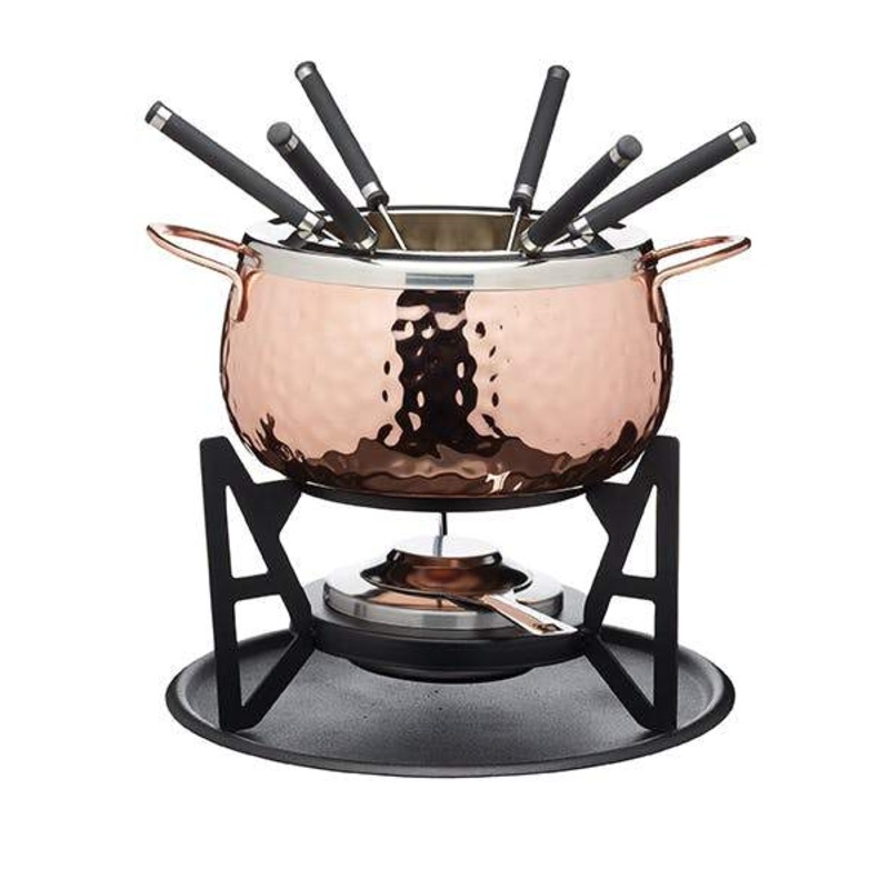 Artes Copper Finish Fondue Set