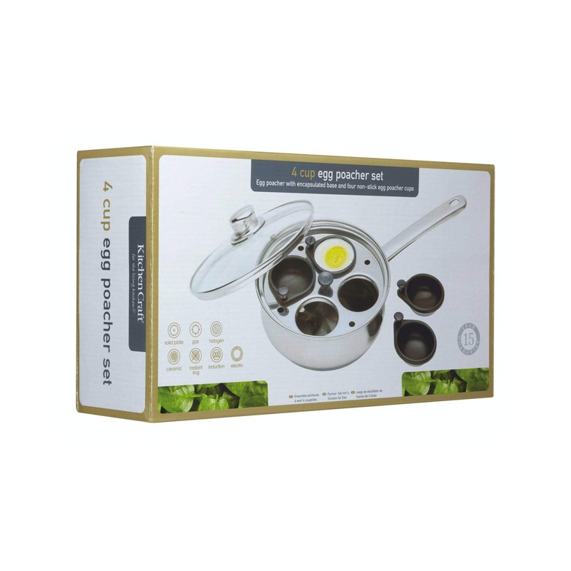 KitchenCraft Stainless Steel Four Hole Egg Poacher