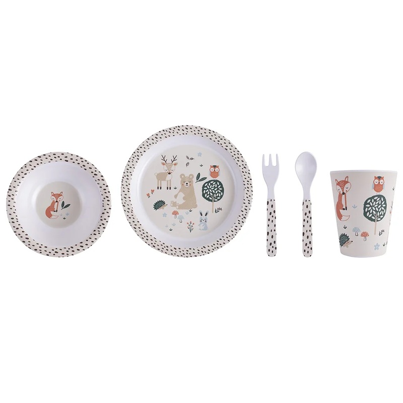 Ladelle Kids 5 Piece Dinner Set - Woodland