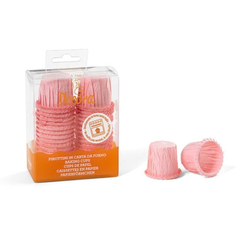 Decora Crinkled Baking Cups - Pink
