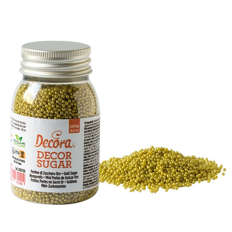 Decora Mini Sugar Pearls - Metallic Gold