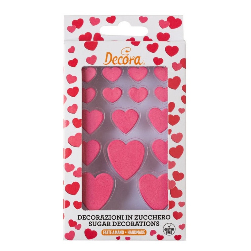 Decora Sugar Decorations - Red Hearts