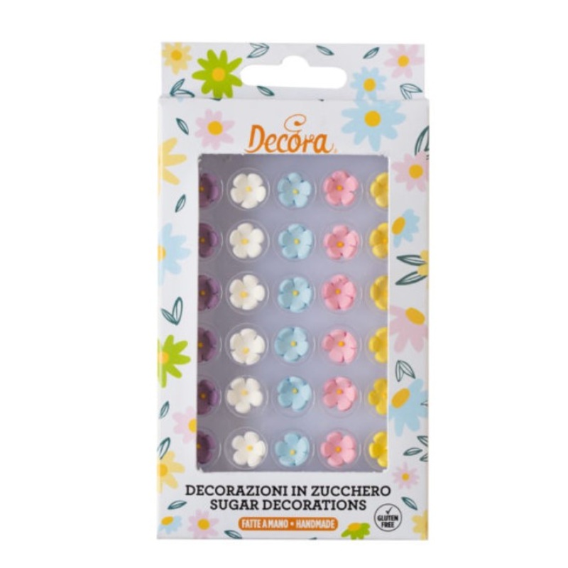Decora Sugar Decorations - Small Colourful Flowers