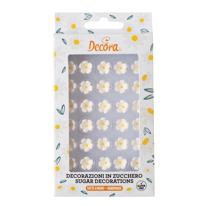 Decora Sugar Decorations - Small White Flowers