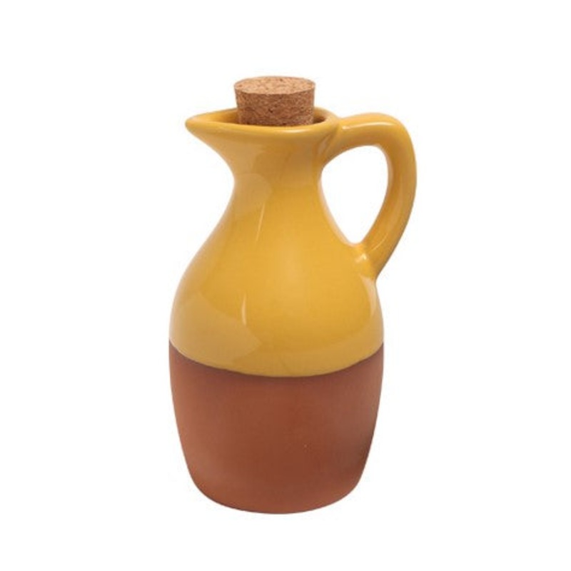 Dexam Sintra Glazed Terracotta Oil Drizzler - Yellow Ochre
