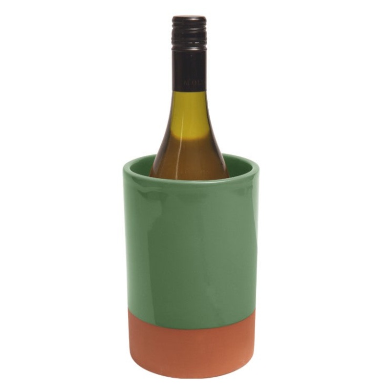 Dexam Sintra Glazed Terracotta Wine Cooler - Green