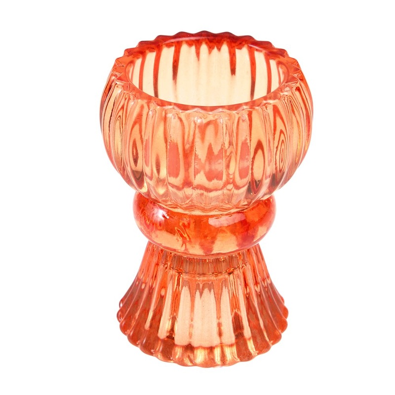 Rex Double Ended Glass Candle Holder - Orange