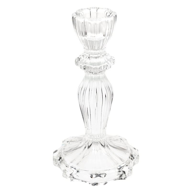 Rex Tall Glass Candle Holder - Clear