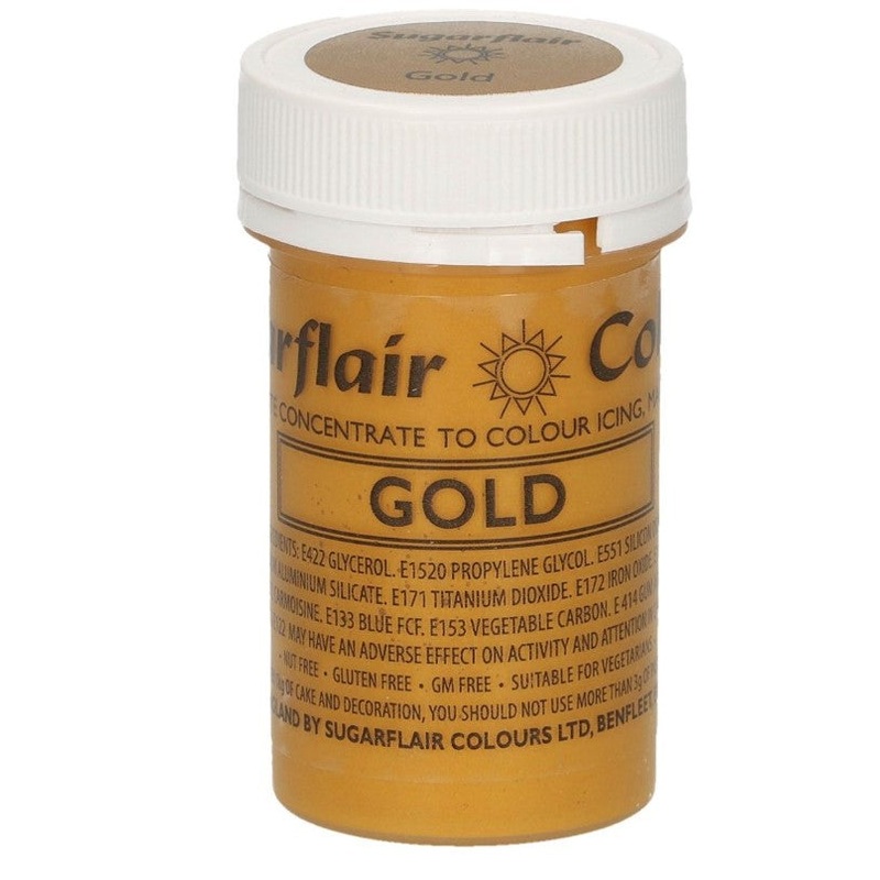 Sugarflair Paste Colour - Satin Gold