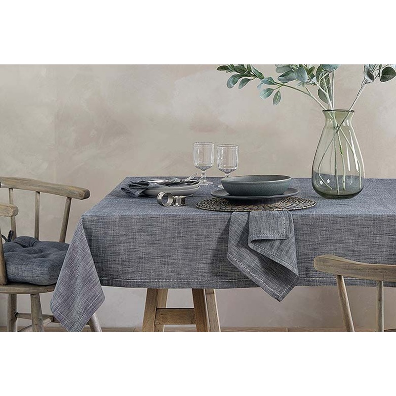 Walton's Chambray Tablecloth Flint Blue 130x180cm