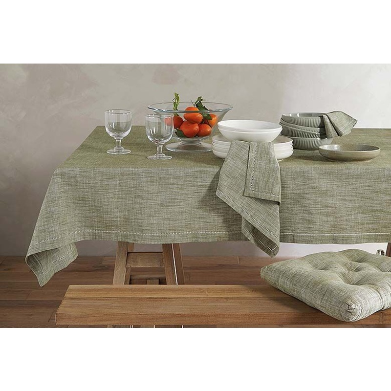 Walton's Chambray Tablecloth - Olive (130x180cm)