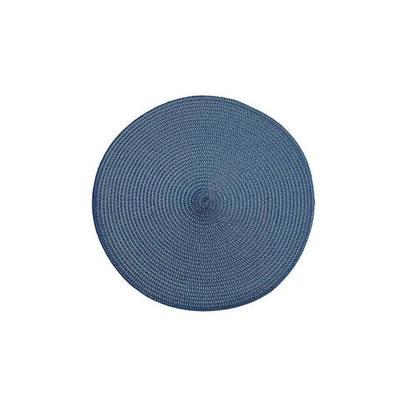 Walton's Circular Ribbed Placemat - Slate Blue
