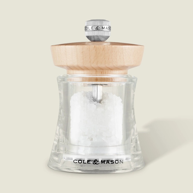 Cole & Mason Holborn Acrylic and Natural Wood Salt Mill 95mm