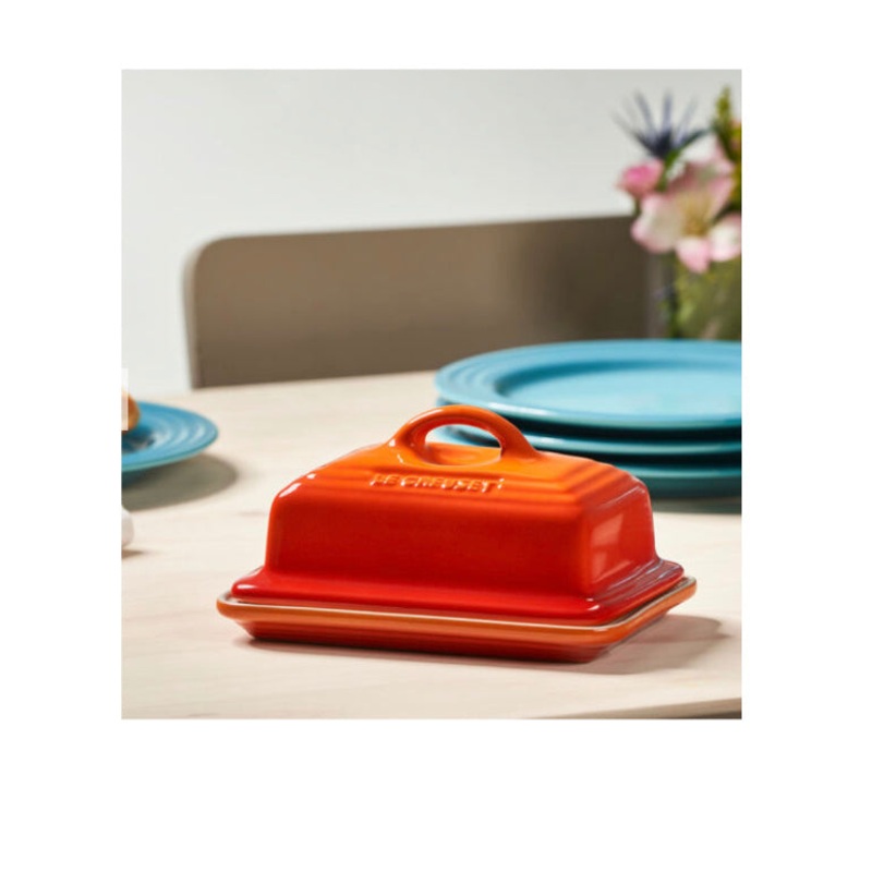 6.75" x 5" x 3.5" European Butter Dish - Flame
