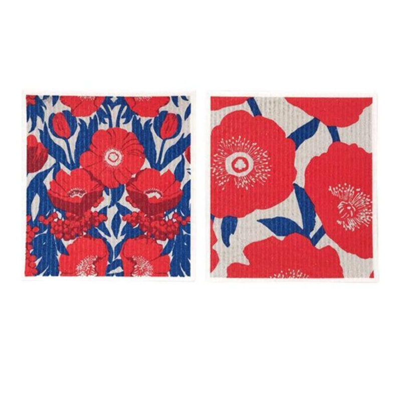 Icelandic Poppies Swedish Dish Cloth- Set of 2