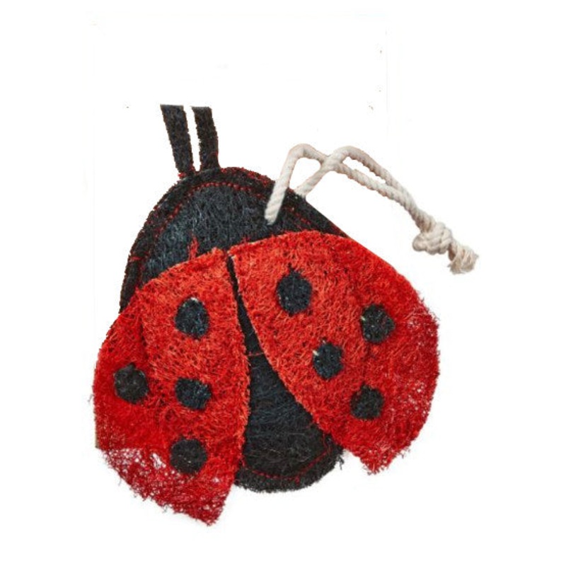 Red Ladybug Loofah Scrubber
