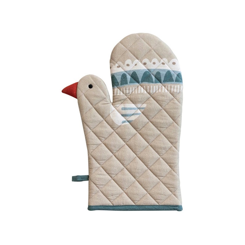 Cotton Printed Bird Mitt