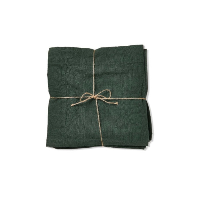 Dark Green Slub Napkin S/4