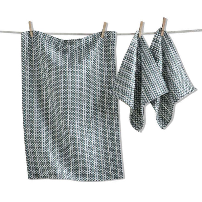Green Towel & Dishcloth S/3