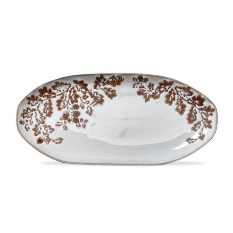 Leaf + Acorn Oval Platter