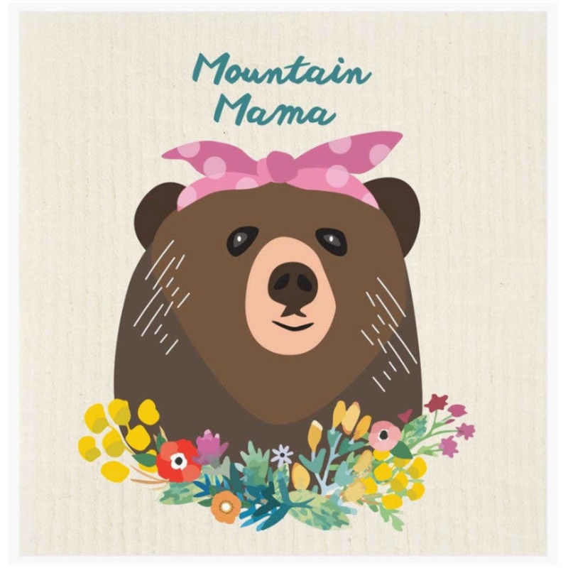 Mountain Mama Bear Swedish Dishcloth