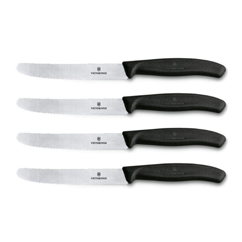 Swiss Classic 4 PC Steak Knife Set Black