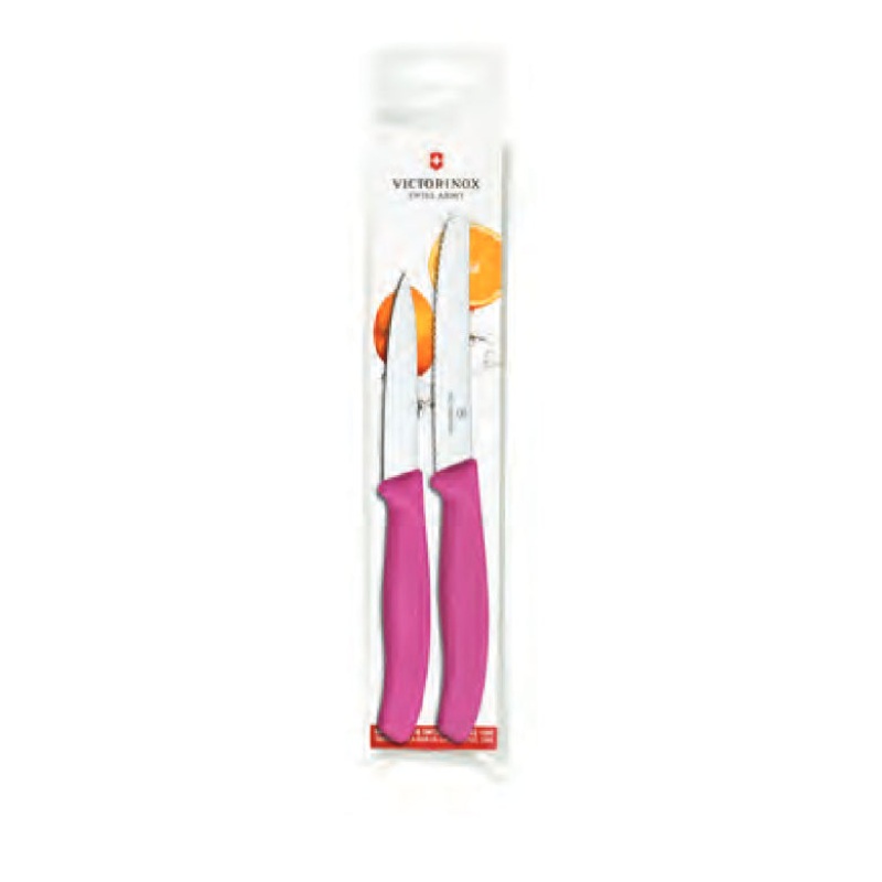 Swiss Classic Pink 4.5" Utility & 3.25" Paring Knife