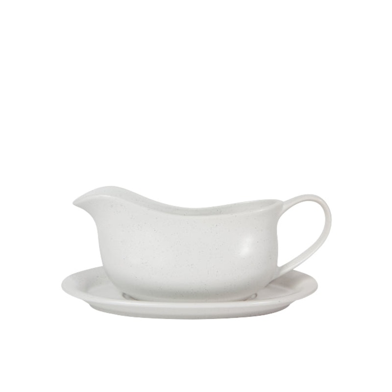 White Gravy Boat with Saucer