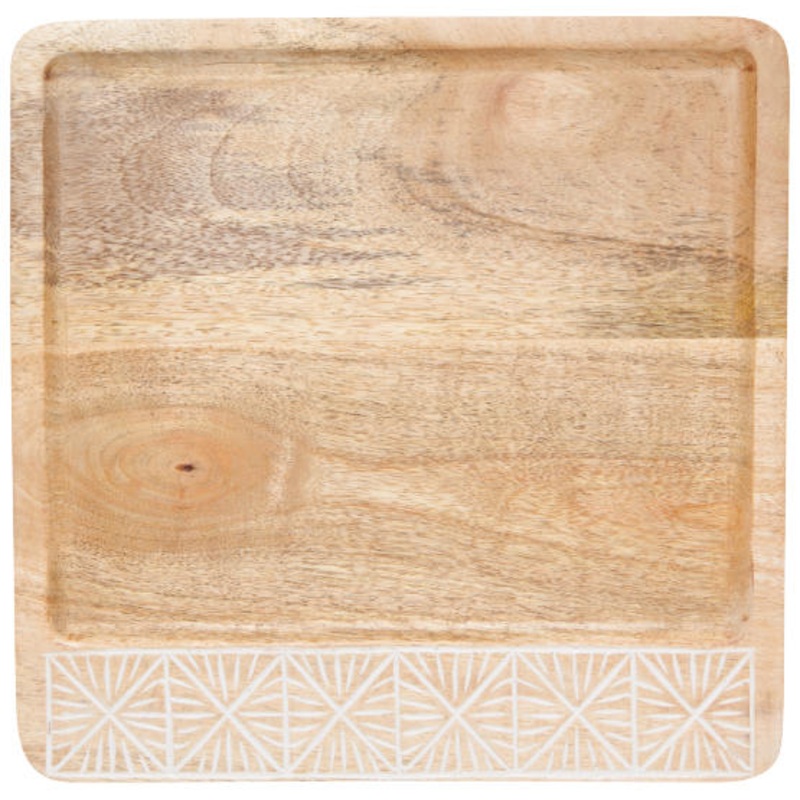 12" Mango Wood Nosh Plate