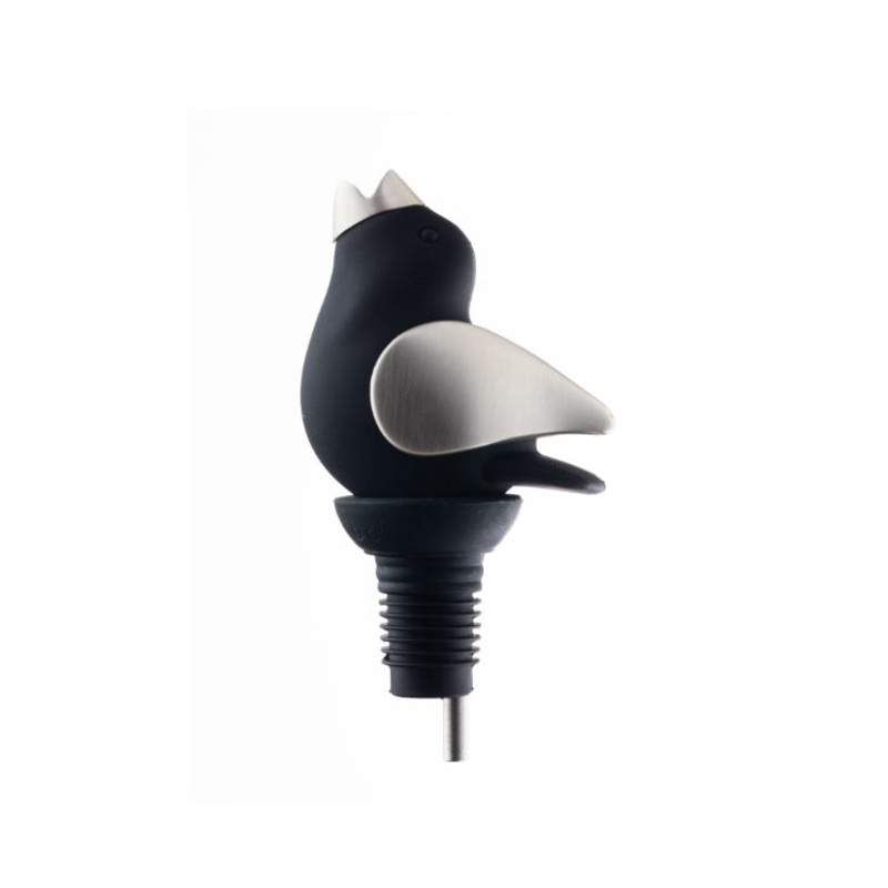 Black/Chrome Chirpy Top Wine Pourer