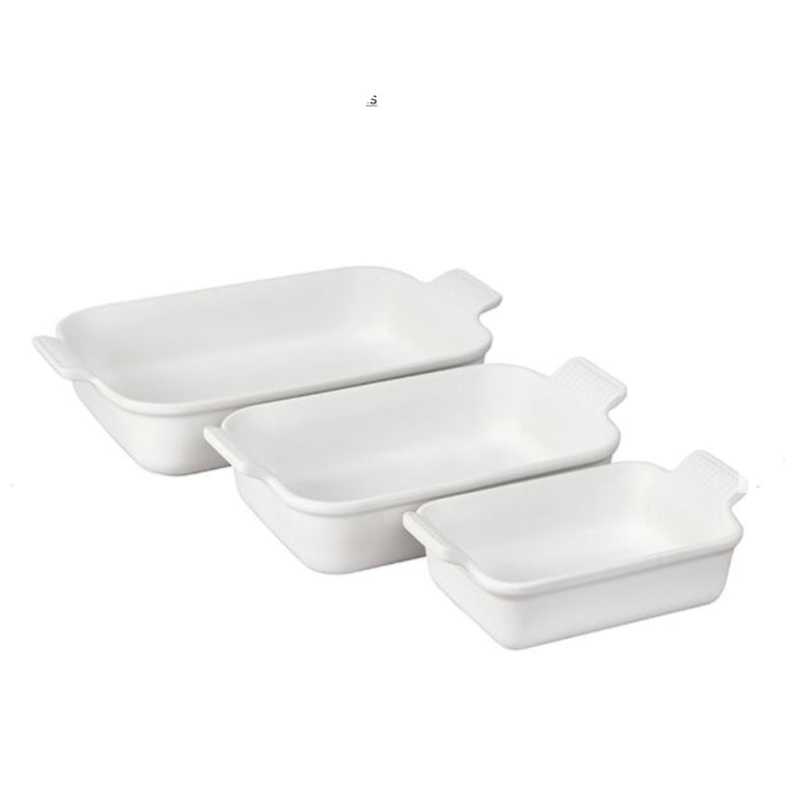Heritage Set of 3 Rectangular Dishes - White