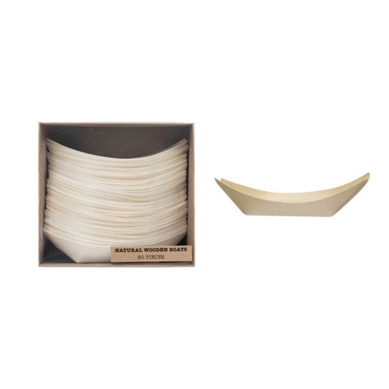 Wood Snack Boats, set of 50
