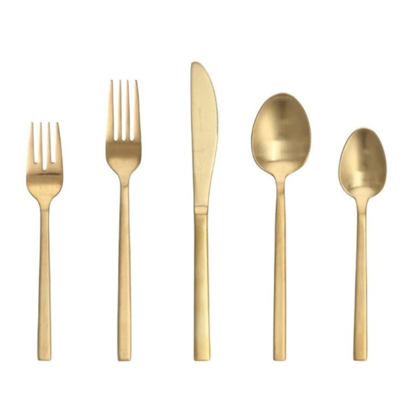 Arezzo Brushed Gold 5pc Place Setting, Boxed