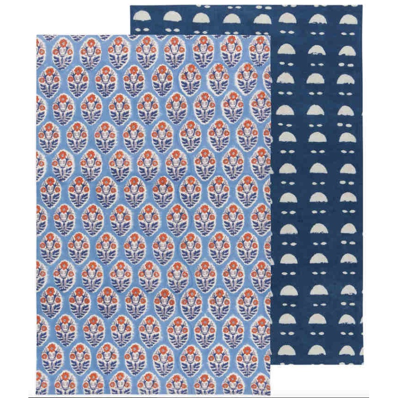 Block Print Vista Towel 2/set