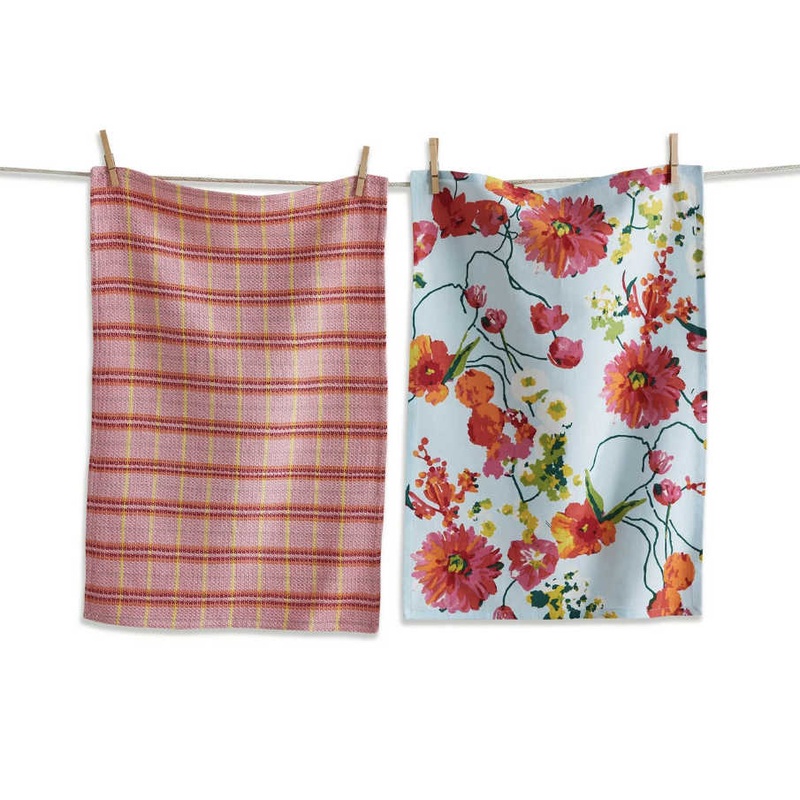 Blooming Flowers Dishtowel S/2